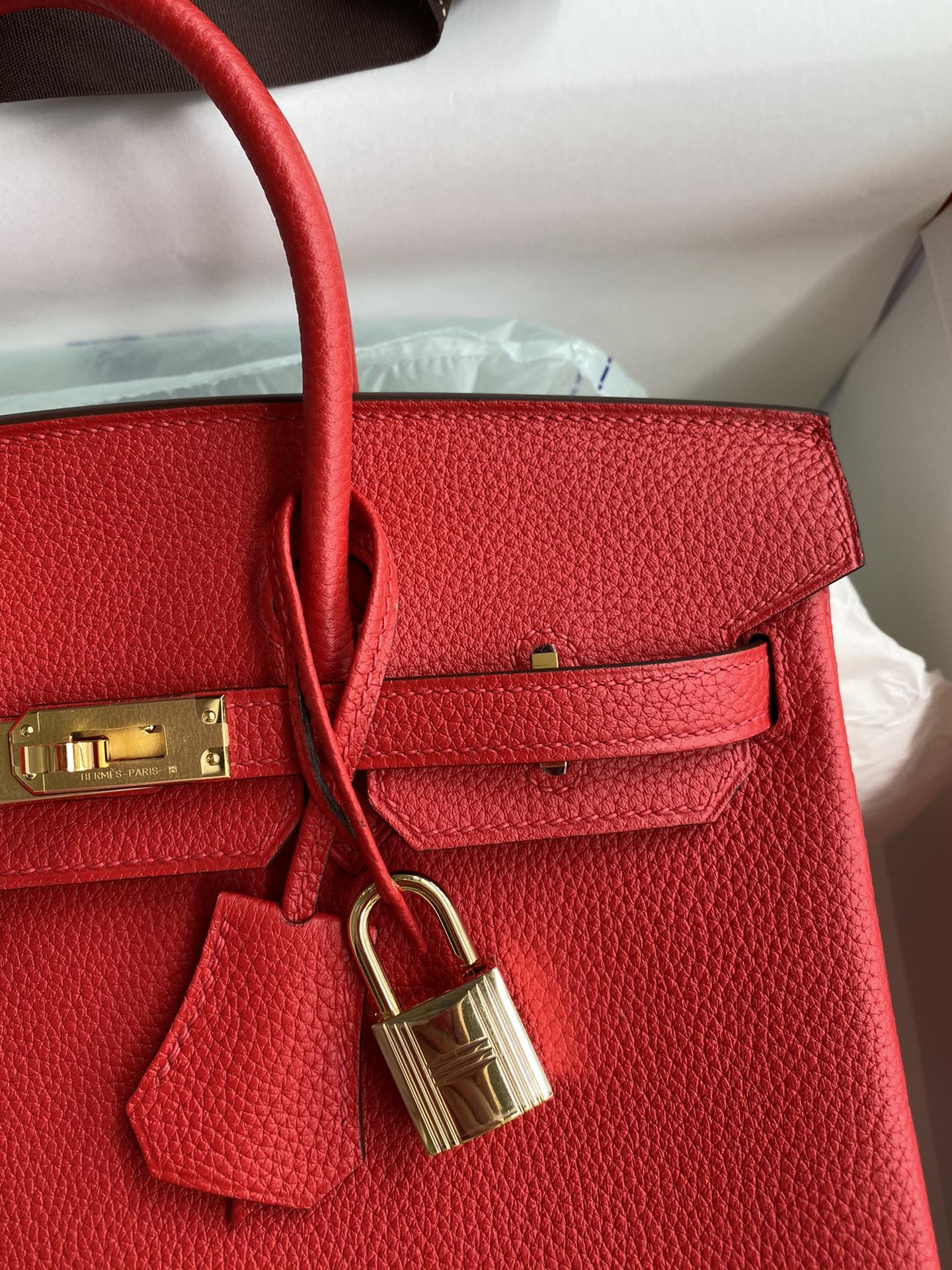 Hermes Birkin 25CM Togo Leather Handbag Red